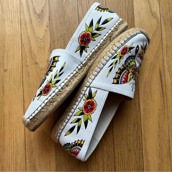 ASH White Leather Butterfly Espadrilles Shoes - Picture 4 of 5